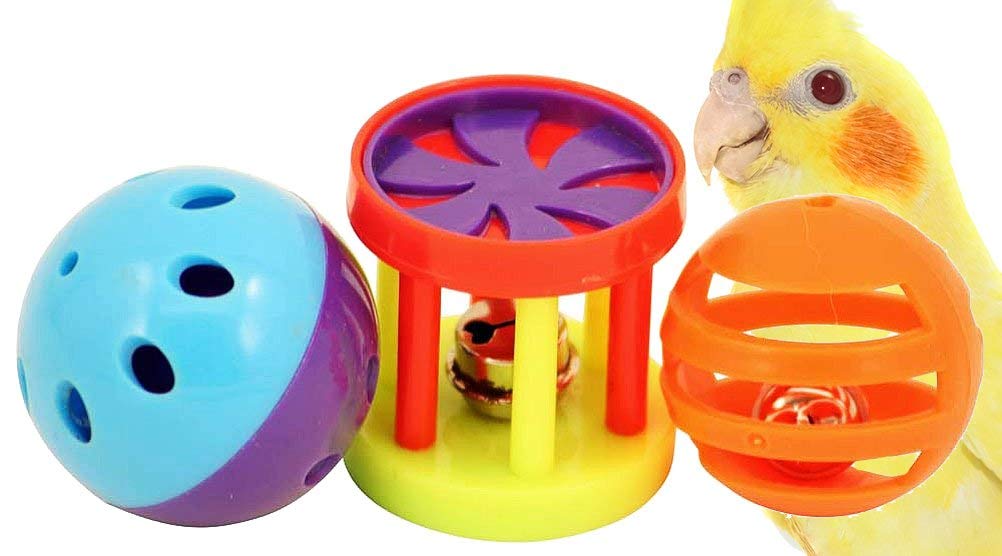 Bonka Bird Toys 1195 Play Three Balls Bell Jingle Budgie Finch Parakeet Lovebird Parrolet