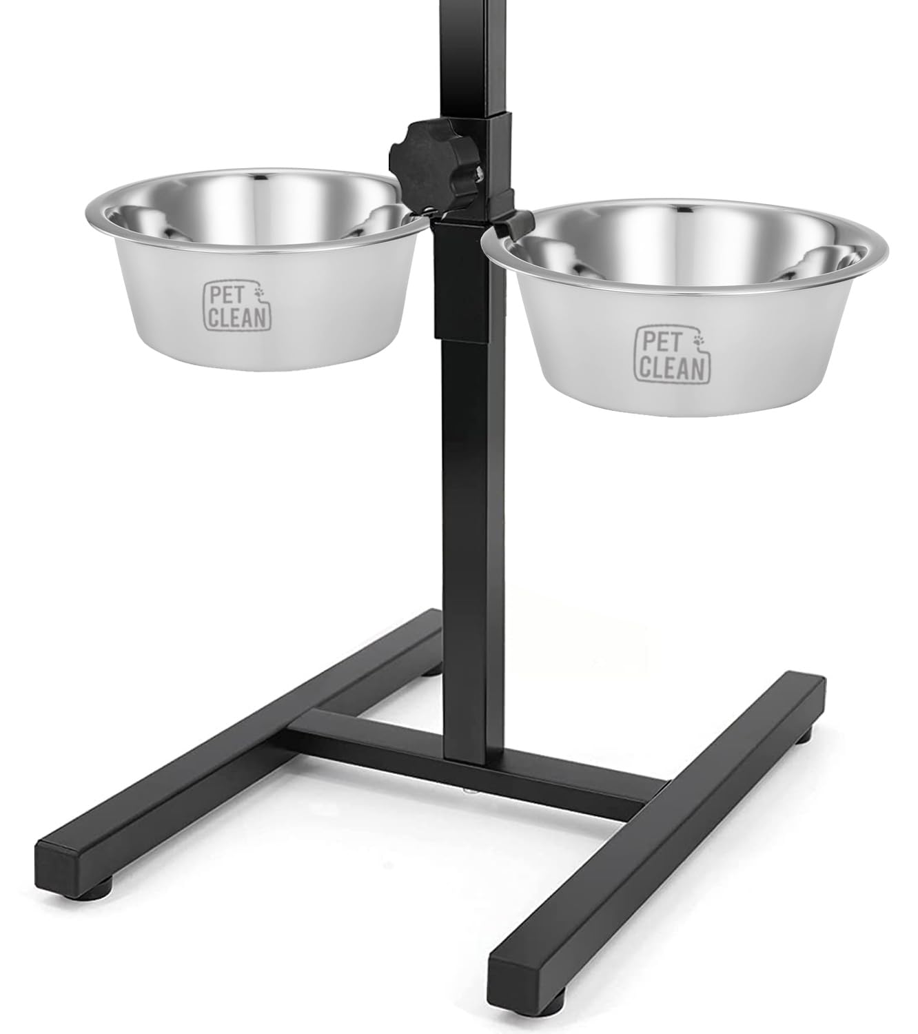 Pet Clean Adjustable Dog Food Bowl With Stand, HBase Elevated Dog Bowl Stand With 2 Removable Stainless Steel Bowls, 2 X 1500 M