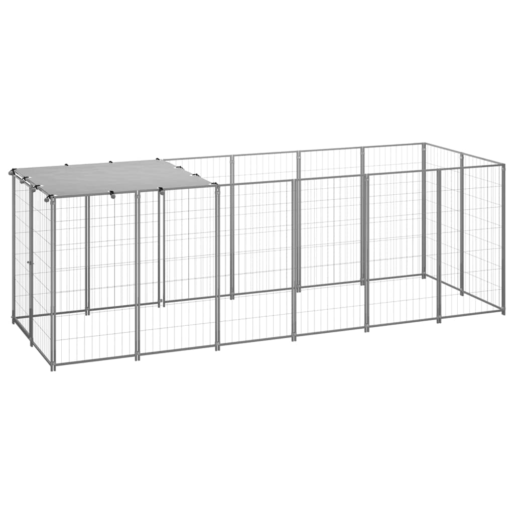 vidaXL Dog Kennel Silver 129.9x43.3x43.3 Steel