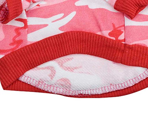 Droolingdog Small Dog T-Shirt - Camo Dog Clothes For Girls, Medium, Pink