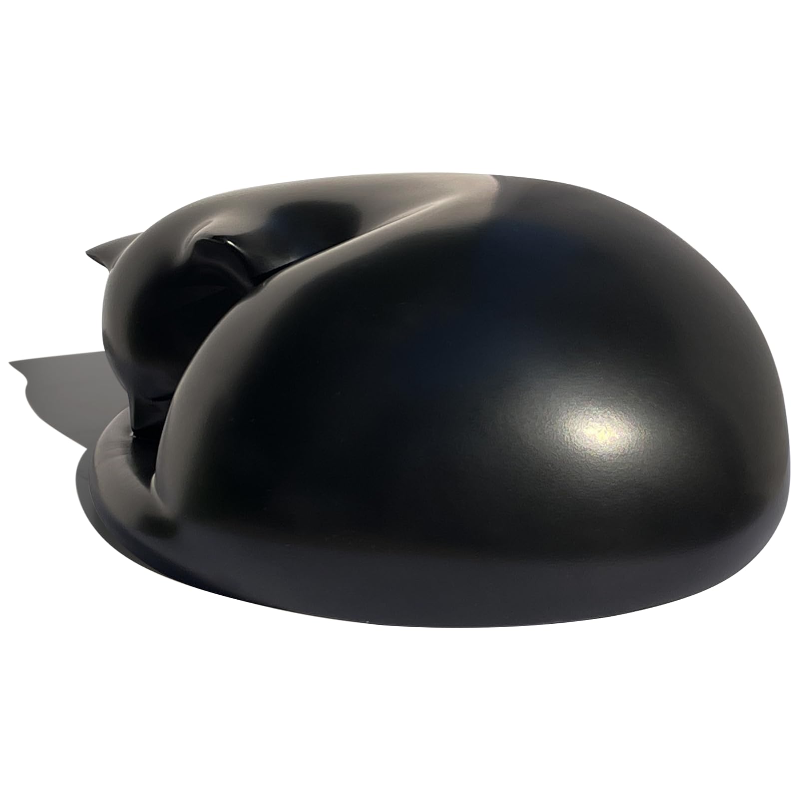 Fufyukey Cat Urn, Black Resin, Sleeping Kitty Pet Memorial Keepsake Funeral Urn For Cats Ashes, Up To 8Kg, 7.87 X 7.87 X 3.15 In