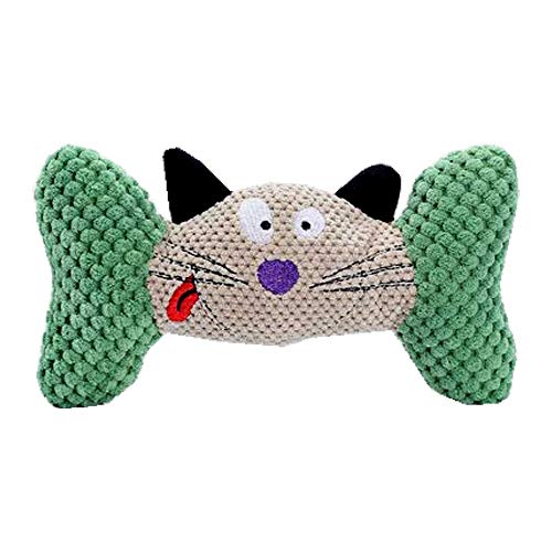 Kutkut Stuffed Chew Toy Soft Bone Shaped Interactive Toy Durable Squeak Corduroy Pet Bone Toys For Small Medium Dogs Teething Tr