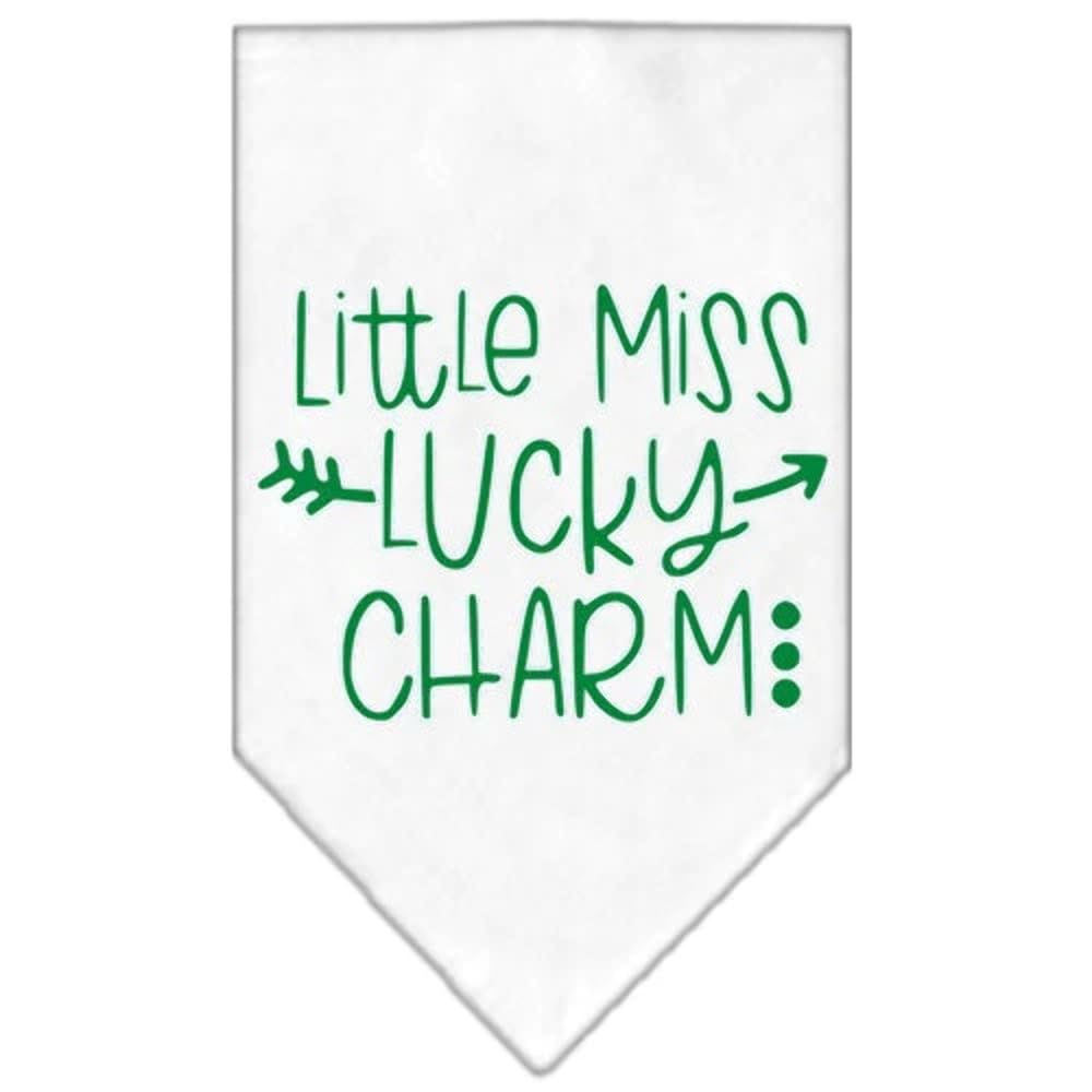 Mirage Pet Products Little Miss Lucky Charm Screen Print Bandana Light Pink Large