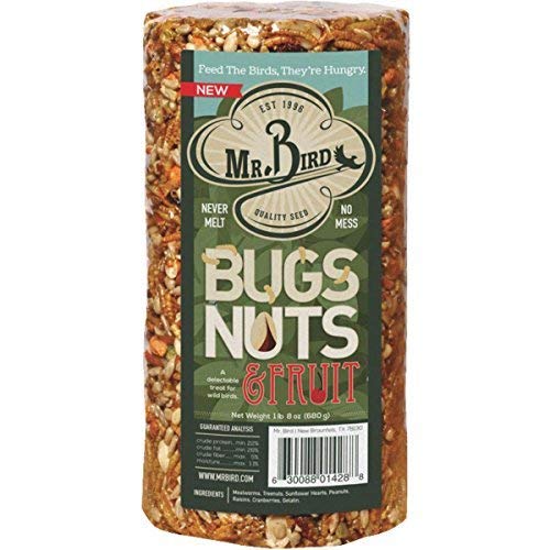 4-Pack of Mr Birds Bugs Nuts & Fruit Small Wild Bird Seed Cylinder 24 oz.