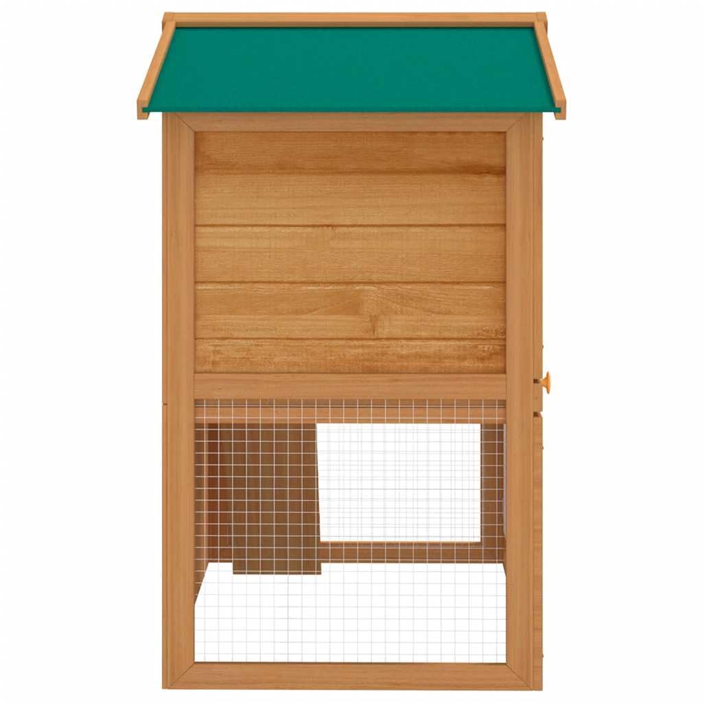 vidaXL Outdoor Rabbit Hutch, 2-Layer Pet Cage with 3 Doors, Wood-Constructed Animal House, Spacious Design for Small Pets with Iron Wire Mesh for Ventilation