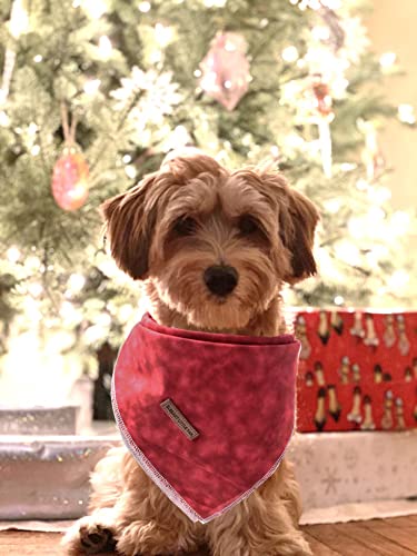 Elegant Little Tail Dog Bandanas - 1 Pack Washable Christmas Scarves For Small & Medium Dogs