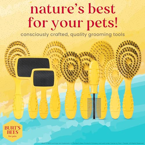 Burt'S Bees For Pets Bristle Brush With Natural Boars Hair & Nylon With Handle Made From Recycled Plastics Collected From Coastal Communities | De-Shedding Dog Brush | Eco Friendly Dog Grooming Brush