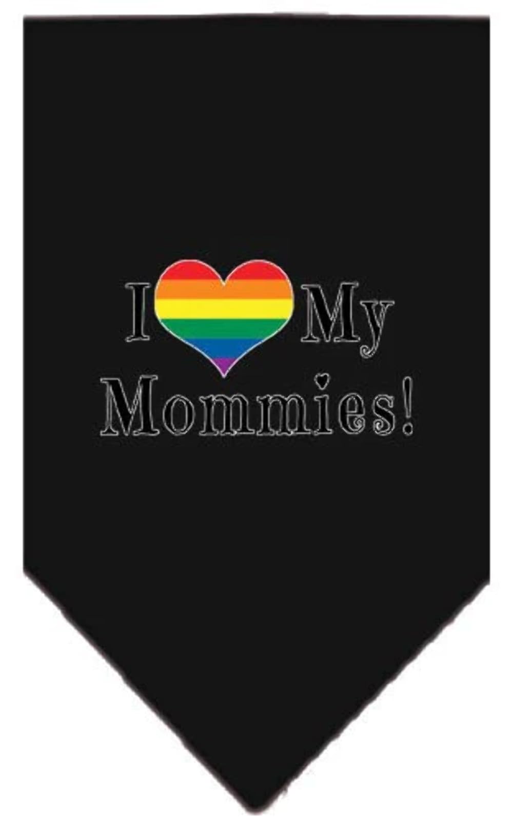 Mirage Pet Products I Heart My Mommies Screen Print Bandana Grey Large