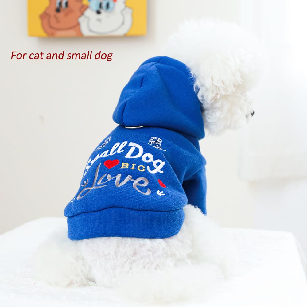 Aniac Happy Dog Hoodies - Puppy Clothes For Small Dogs & Cats, Warm Winter Sweater, Cold Weather Coat For Kitten, Chihuahua, Yor