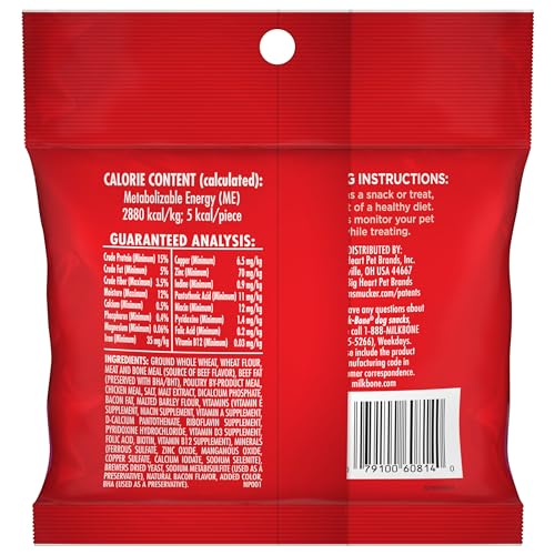 Milk-Bone Mini s Flavor Snacks Dog Treats, 2.5 Ounce (Pack of 20), Perfect for Walks, Travel Size, Party Favor