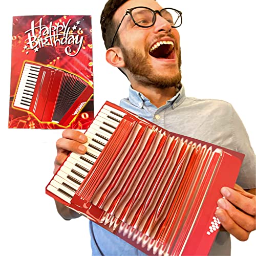 Interactive Accordion Birthday Card - Openclose To Play Ahappy Birthdaya - Music Gifts For Men, Gifts For Musicians, Birthday Ca