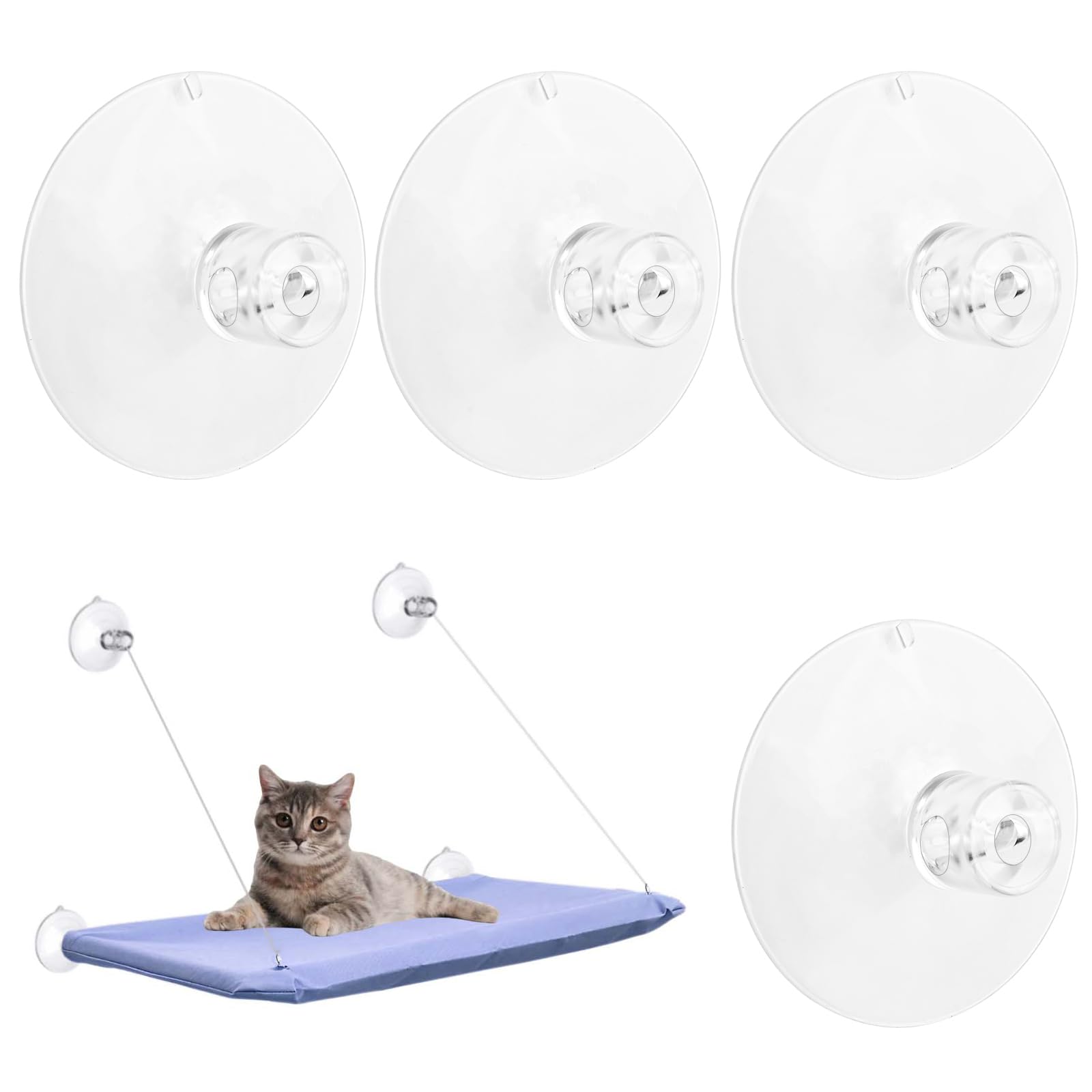 4 Pcs Thick Suction Cup Cat Perches - Classic Style Window Hammock Replacement For Cat Window Seat