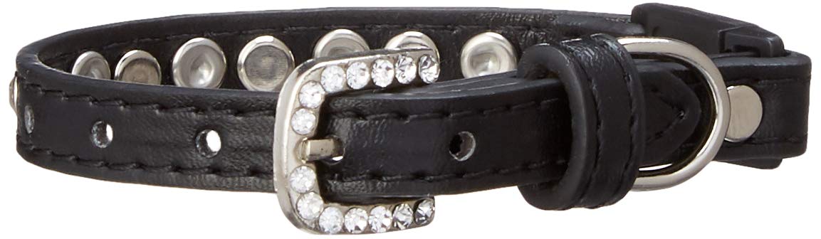 Breakaway Cat Collar, &quot;Pearl & Clear Jewel&quot; Black 10