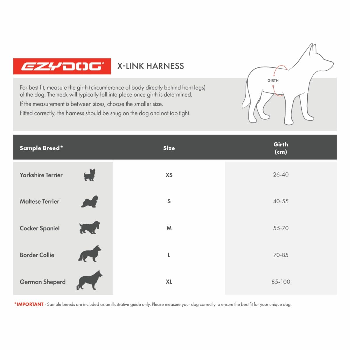 Ezydog Premium X-Link Adjustable No-Pull Reflective Dog Harness (Large, Black)