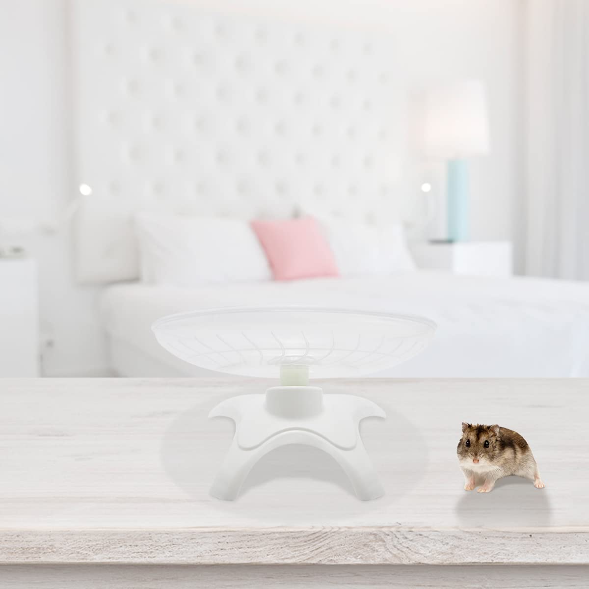 Hamster Wheel Hamster Flying Saucer Silent Exercise Wheel Running Wheel For Dwarf Hamsters Gerbil Mice Small Animals (White)