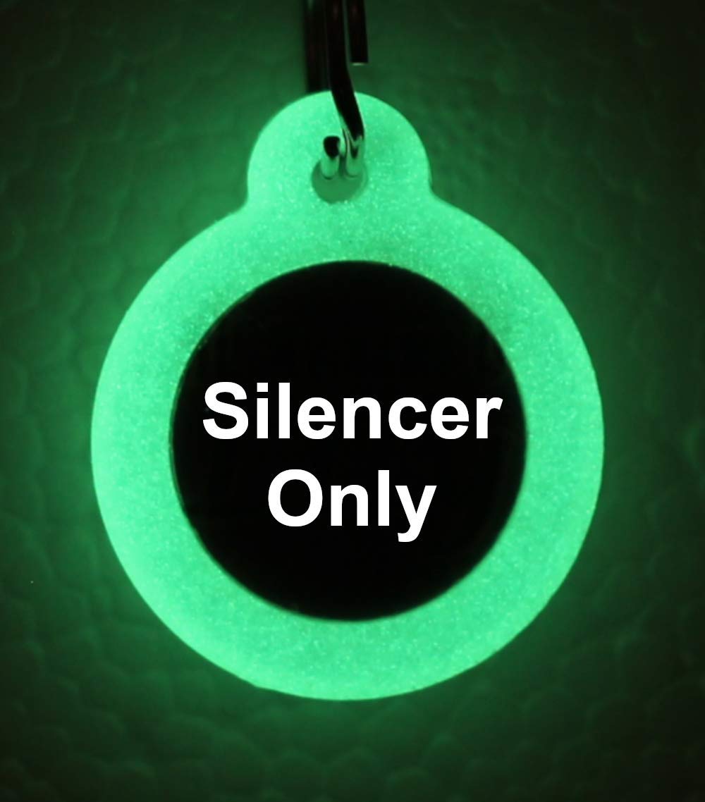 Double Sided Laser Etched Stainless Steel Pet Id Tag For Dog And Cat Engraved And Personalized 1'' Round Shape (Silencer Only)