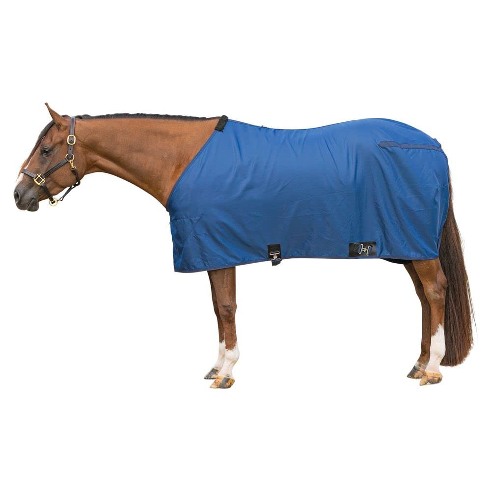 Dura-Tech Closed Front Nylon Horse Stable Sheet | Color Navy | Size 84 | Everyday Use | Breathable 420D Nylon | Contour Cut | Fl