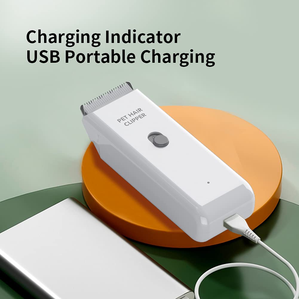 Tileon Dog Clippers,Quiet Washable Usb Rechargeable Cordless Dog Grooming Kit,Electric Pets Hair Trimmers Shaver Shears For Dogs And Cats White