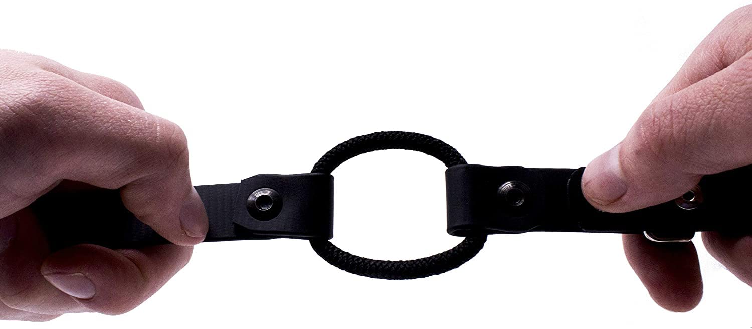 Educator Bungee Dog Collar, Biothane, Waterproof, Odorproof, Metal Buckle And D Ring With Comfort Bungee Loop Adjustable For Custom Fit, 3/4-Inch, Black