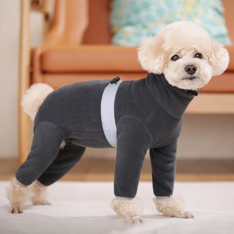 Dog Coats For Small Dogs, Polar Fleece Dog Pajamas Bodysuit For Small Medium Dogs, Dog Winter Jacket Dog Sweater Dog Vest For Small Dog, Dog Four-Legged Warm Clothes