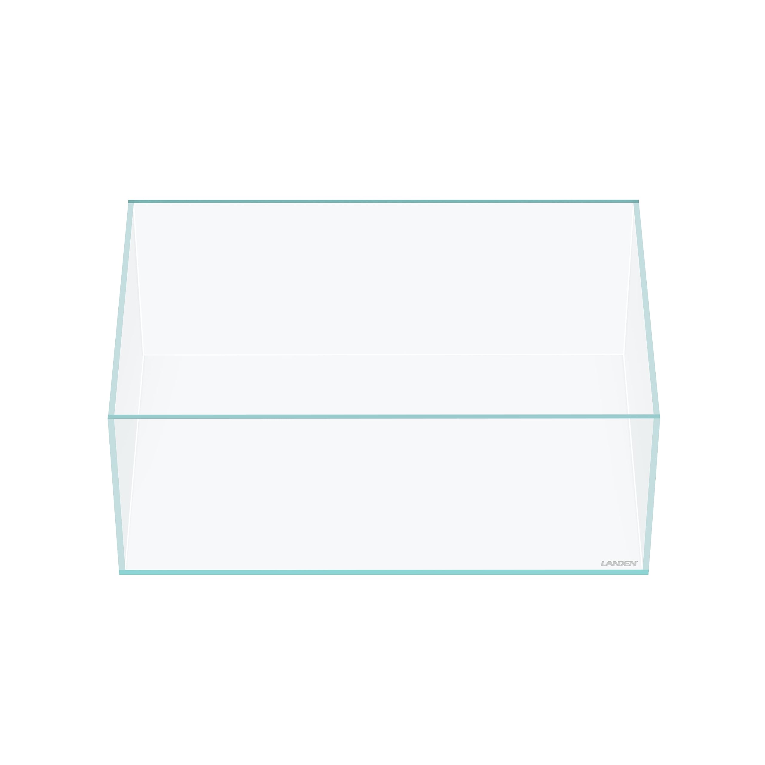 LANEDN 45S 5.4 Gal Shallow Tank, Shallow Fish Tank, Rimless Low Iron Tank W17.7  D11  H7.1 in(45x28x18cm); 5mm Thickness Aquasca