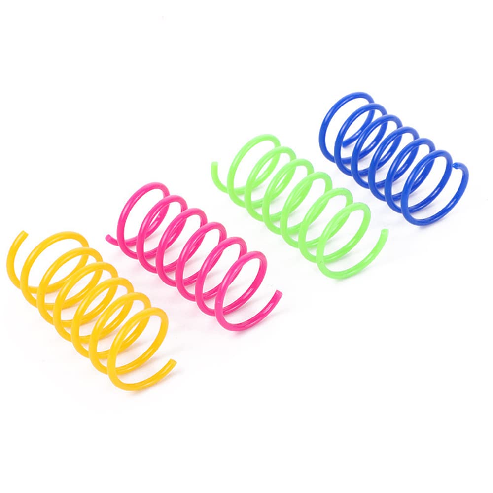 Yuaao 80 Pack Cat Spring Toys, Durable Plastic Coils For Indoor Active - Colorful 1 Inch Spirals Spring Fitness Play For Cat Kit