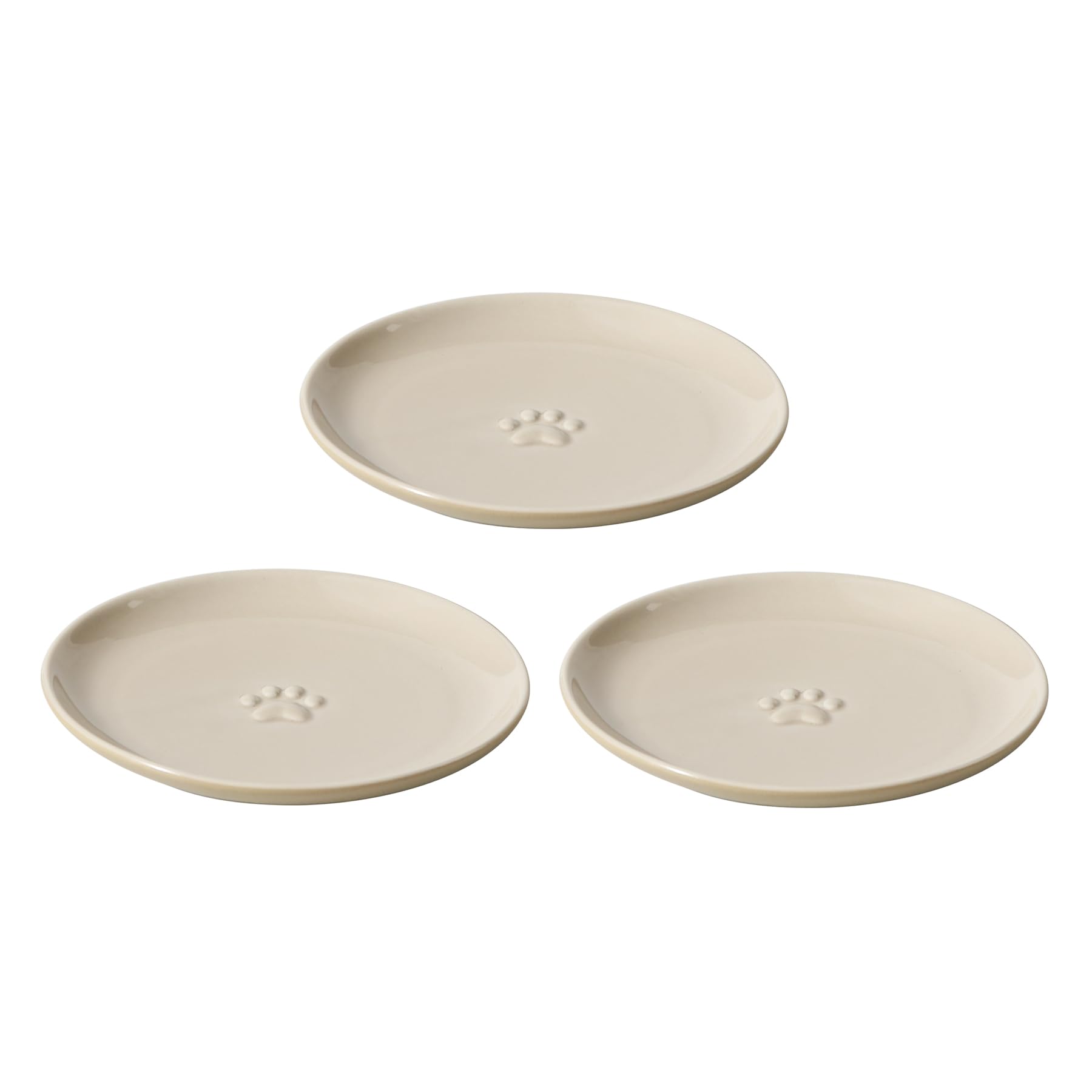 Havniva 6.1'' Ceramic Wide Cat Dishes, Set of 3 Ceramic Cat Bowls, Indoor Kitten Feeding Wet & Dry Shallow Food Dish Anti Whiske