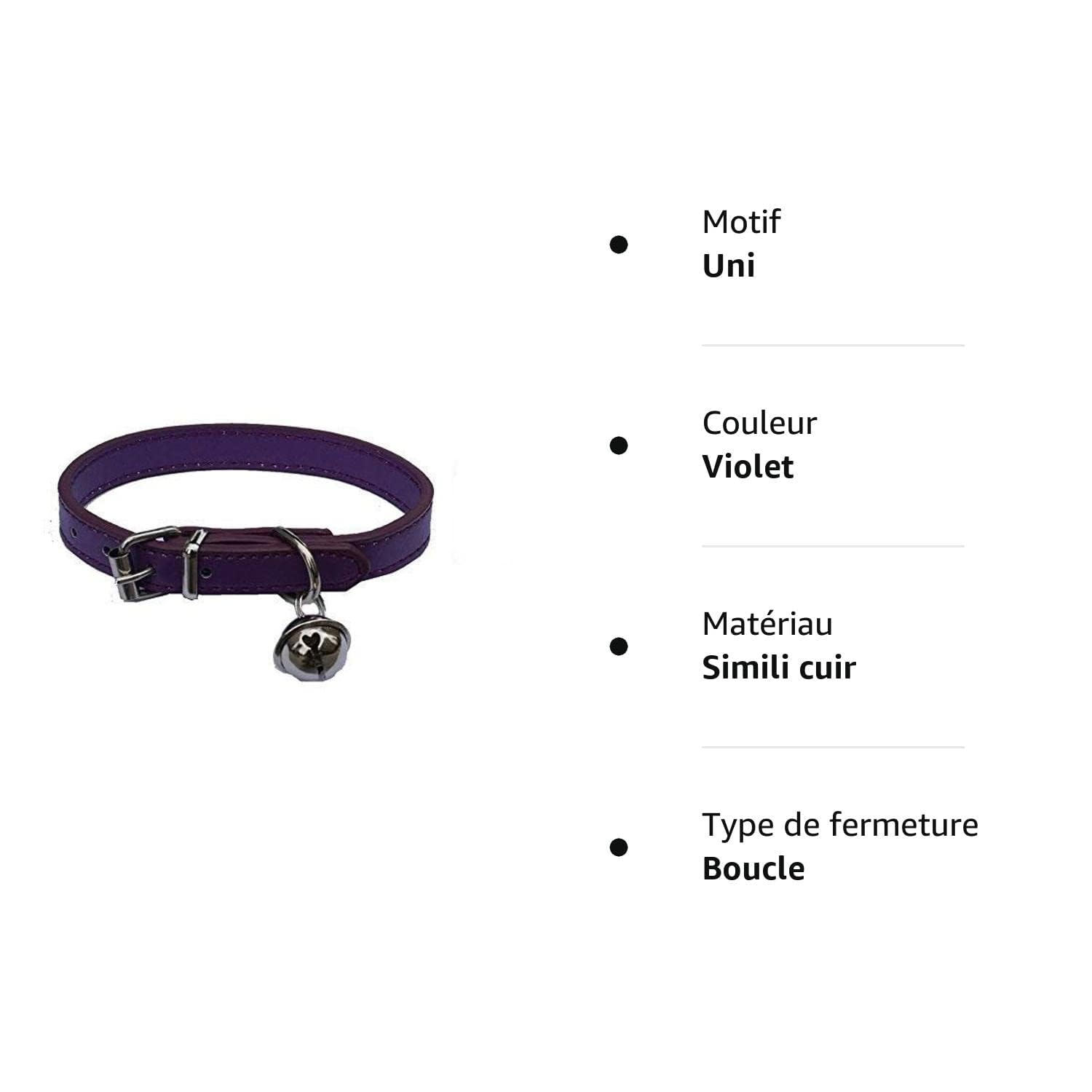 Purple Leather Pet Collars for Cats,Baby Puppy Dog,Adjustable 8-10.5 Kitten Collar with Bell