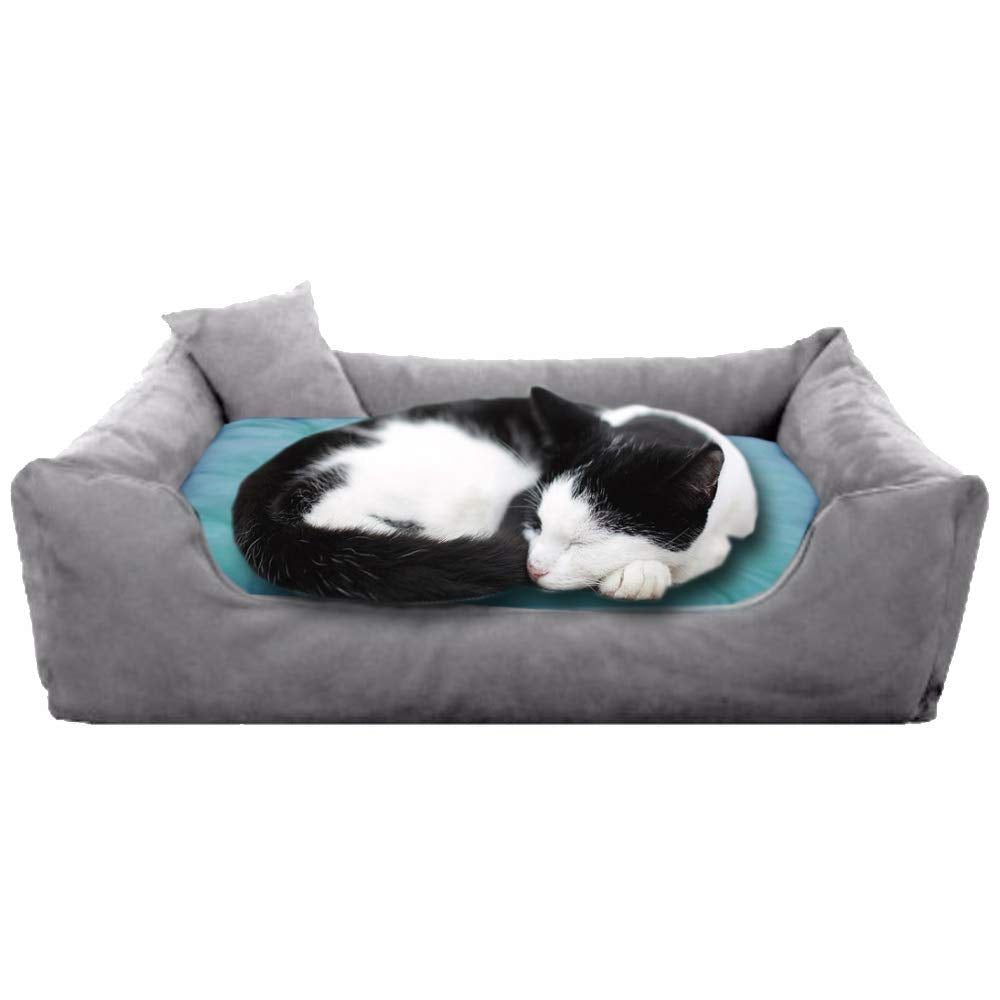 Pet Royale Cat Bed | Reversible Cat Bed for Cats | Plus Extra Removable 100% Cotton Washable Covers (for Cats, Super Blue)