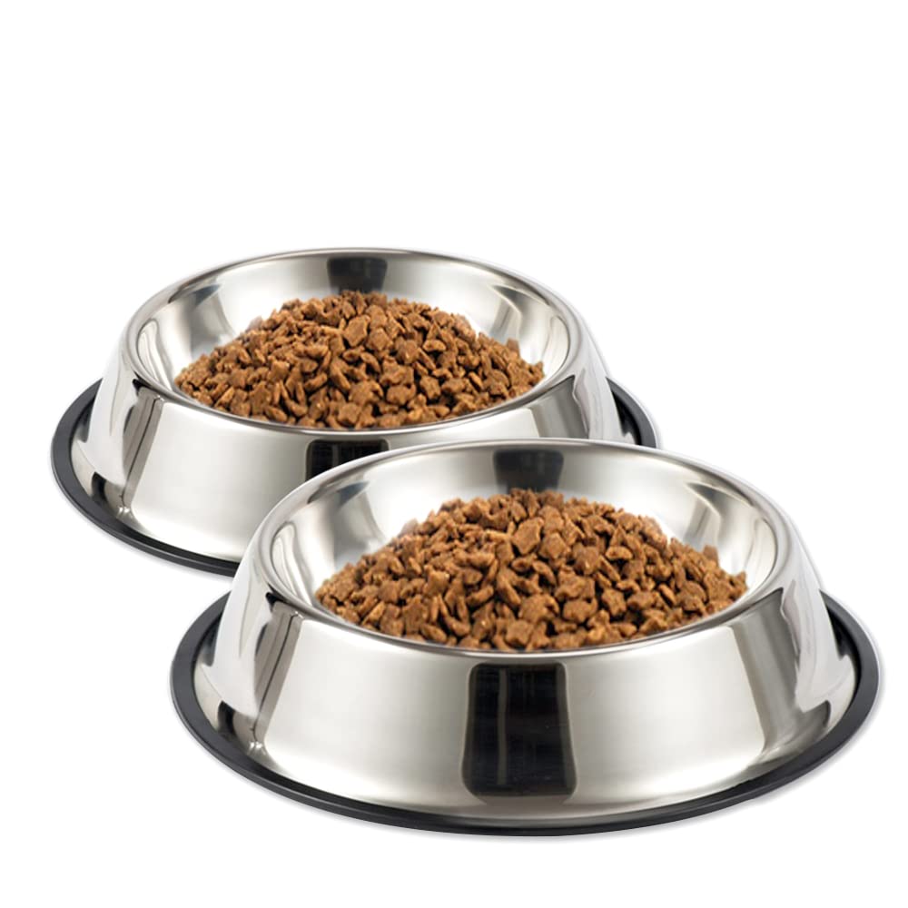 Wedawn Steel Dog Bowls,Dog Dishes 8Oz 12Oz 18Oz 28Oz 48Oz, Cat Bowl Water And Food With Rubber Base For Small/Medium/Large Dogs, Cats, Puppy Rabbit And Kitten