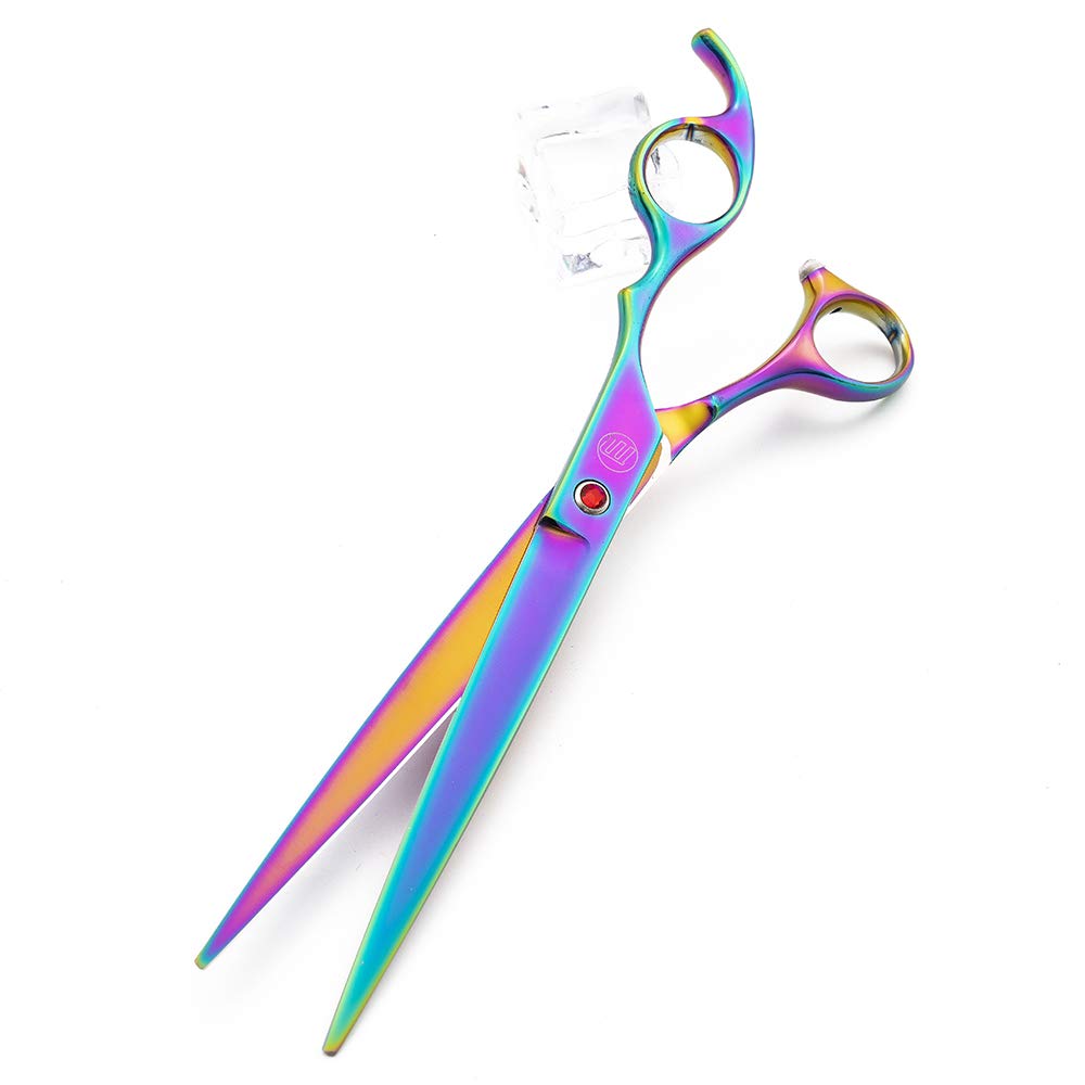 Moontay Professional 8.0' Dog Grooming Scissors Set, 4-Pieces Straight, Upward Curved, Downward Curved, Thinning/Blending Shears For Dog, Cat And Pets, Jp Stainless Steel, Multicolour