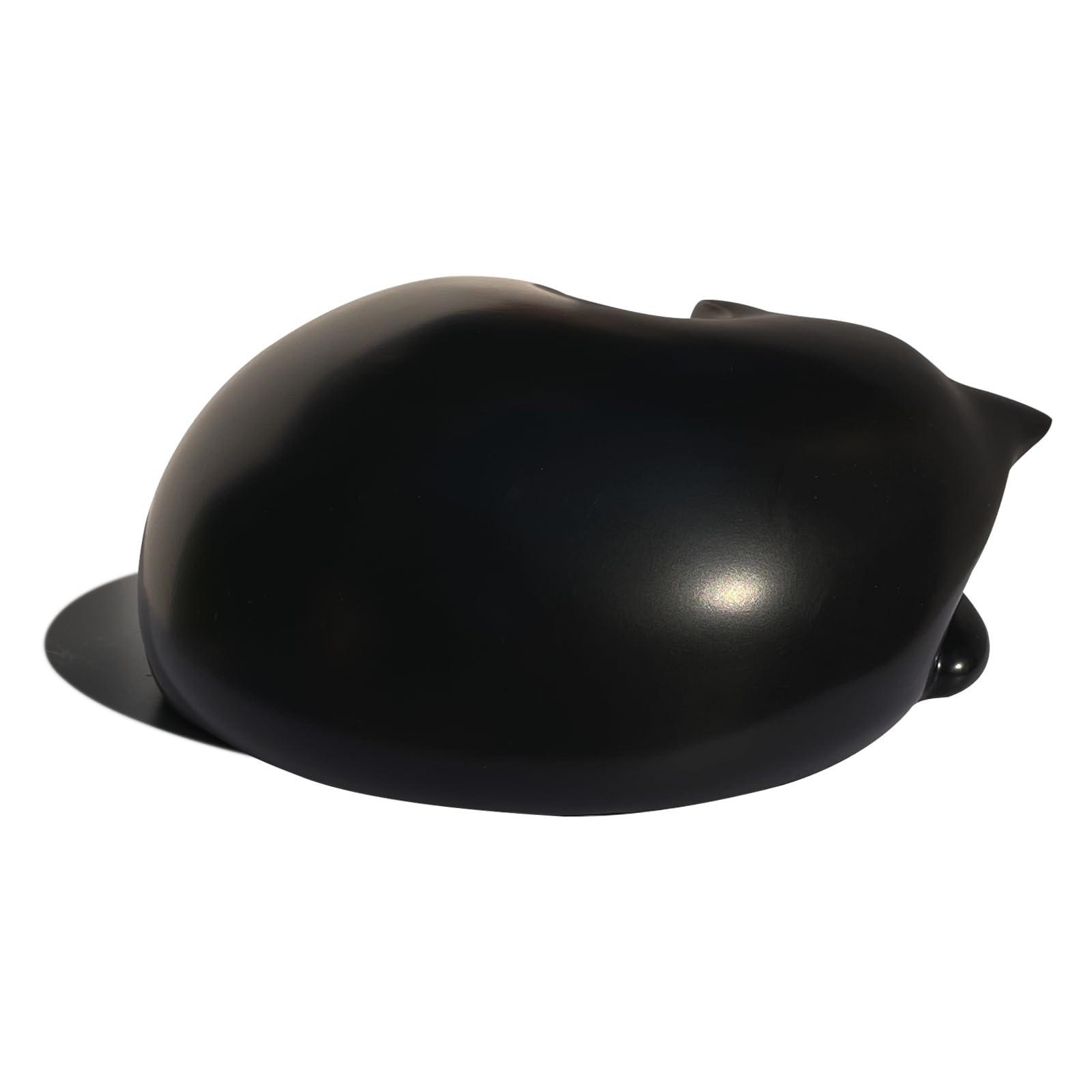 Fufyukey Cat Urn, Black Resin, Sleeping Kitty Pet Memorial Keepsake Funeral Urn For Cats Ashes, Up To 8Kg, 7.87 X 7.87 X 3.15 In