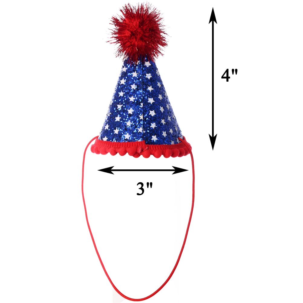 Dog Birthday Bandana With Party Hat Bow Pet Birthday Set Triangle Scarf Supplies Blue For Boy Puppy