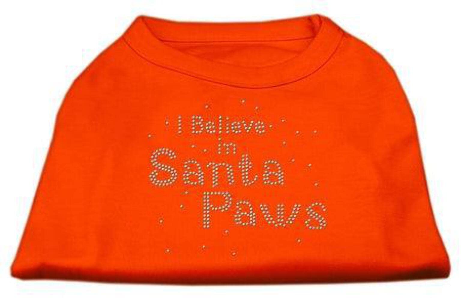Mirage Pet Products 12-Inch I Believe In Santa Paws Print Shirt For Pets, Medium, Orange
