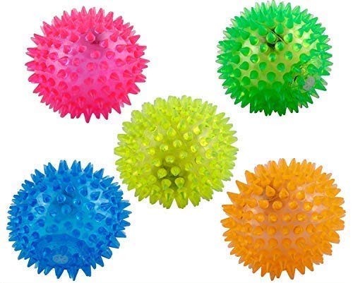 Woofy Rubber Led Spiked Ball Dog Chew Toy, (Set of 2), 3 Inches