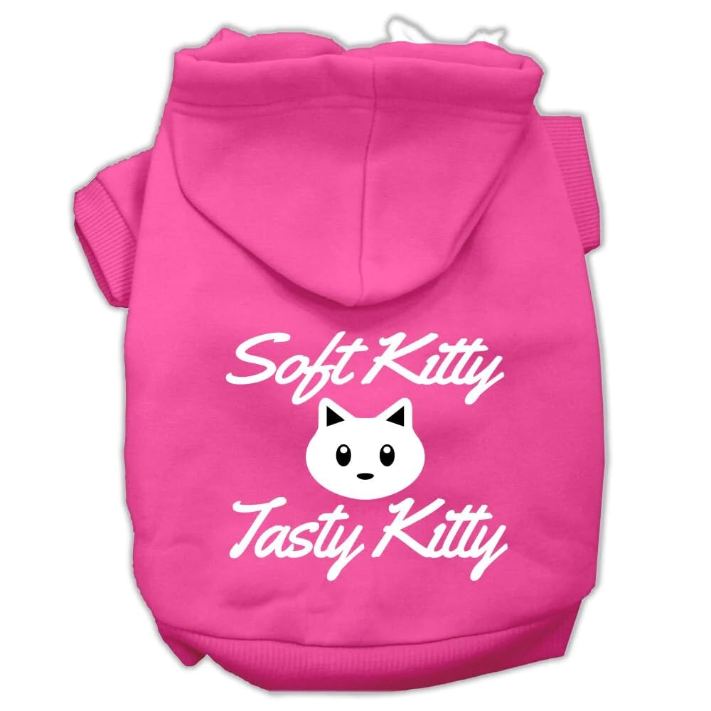 Pet Dog & Cat Hoodie Screen Printed, Soft Kitty, Tasty Kitty Blue XS (0-3 lbs.)