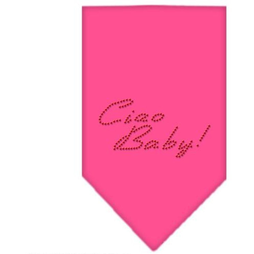 Mirage Pet Products Ciao Baby Rhinestone Bandana, Large, Bright Pink