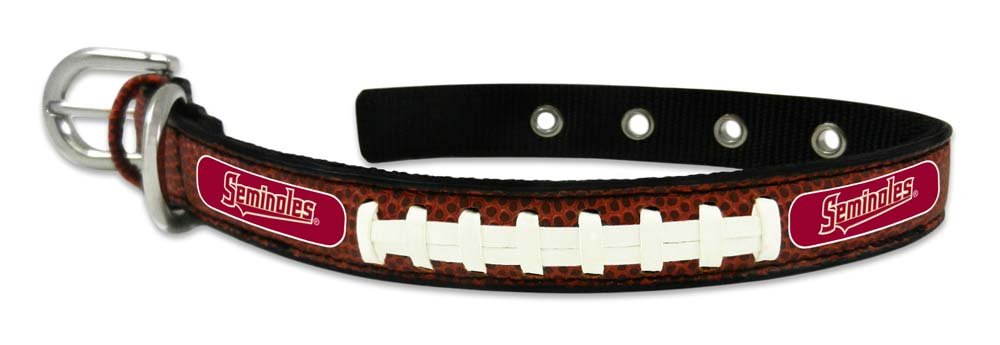 GameWear NCAA Florida State Seminoles Classic Leather Football Collar, Small, Brown