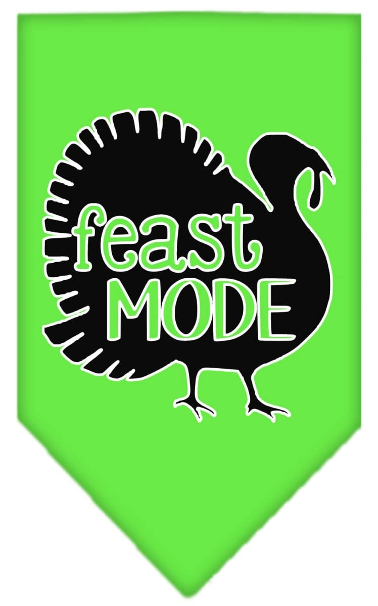 Mirage Pet Product Feast Mode Screen Print Bandana Lime Green Large