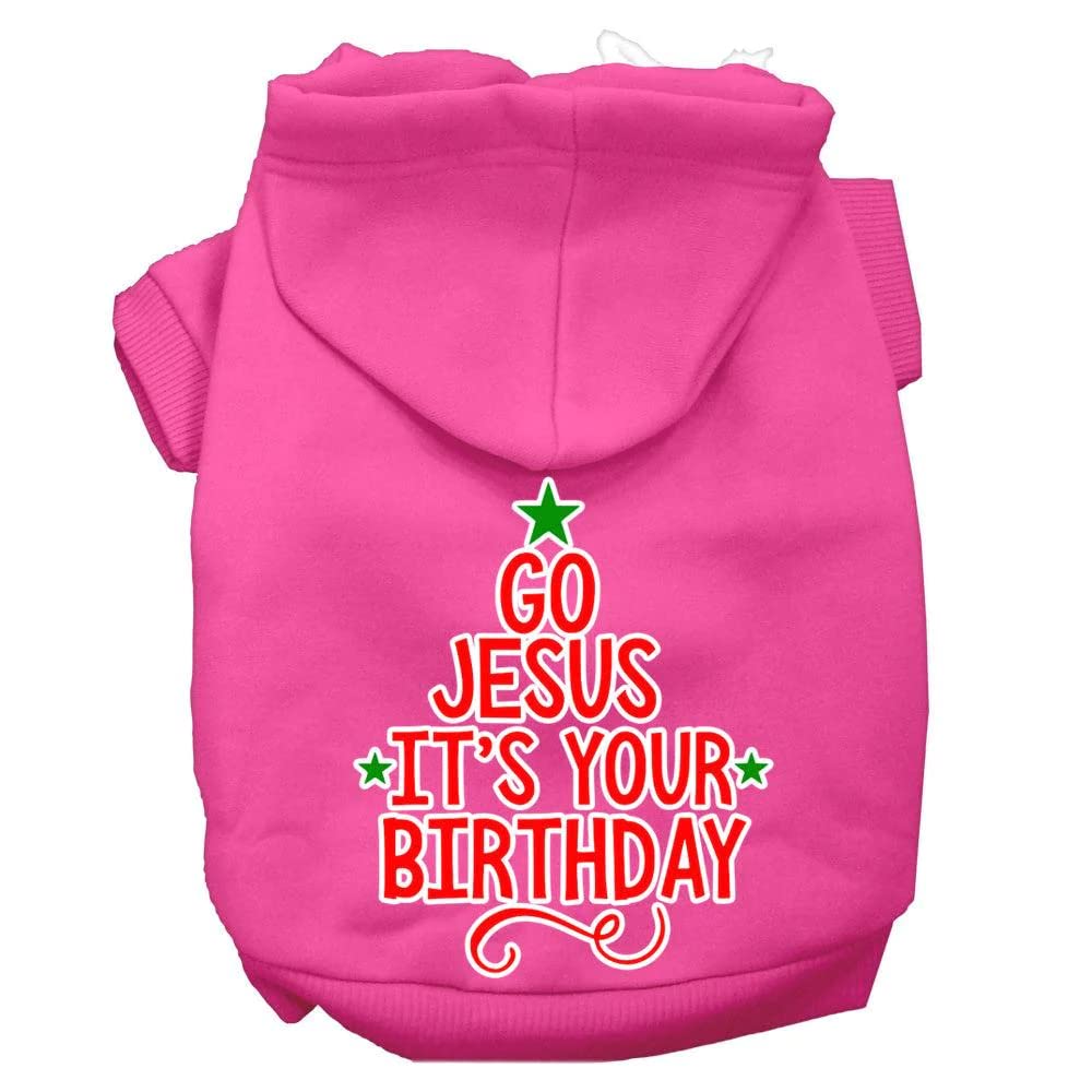 Go Jesus Screen Print Dog Hoodie Light Pink Xl 16