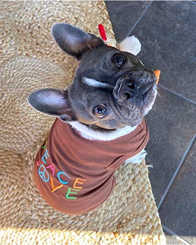 Parisian Pet Peace Love Dog T-Shirt, Small