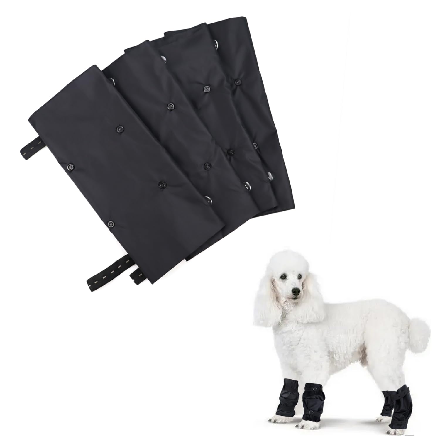 tinkare Waterproof Dog Leg Snoods Dog Leggings Sleeves Protector Leg Wraps Dogs Leg Pom Covering for Poodles Afghan Hound Long Haired Dogs on Rainy or Snowy Days Dog Raincaot