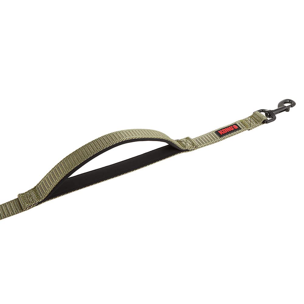 Kong Comfort Ultra Durable Traffic Padded Handle Hands Free Quick Control Leash 6' (Green)