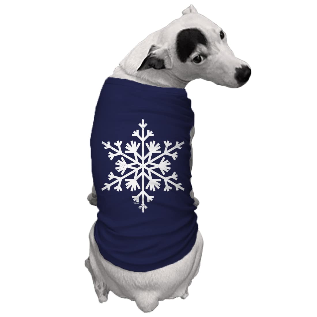 Tcombo Snowflake Dog Shirt (Navy, Large)