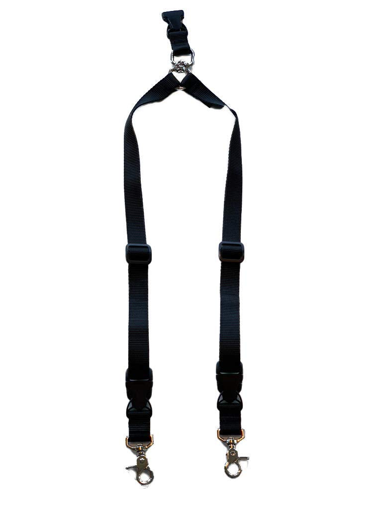 The Buddy System Accessories For Our Dog Leashes Made In Usa (Double Buddy, Regular Dog Black)