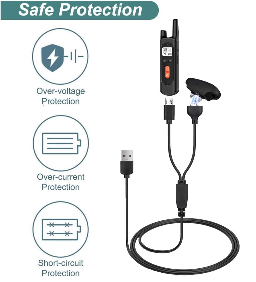 Lettou Charger Replacement For Delupet/Yawpet/Jugbow Dog Training Collar And Remote, 2-In-1 Magnetic Charging Cable Cord, 2 Pack