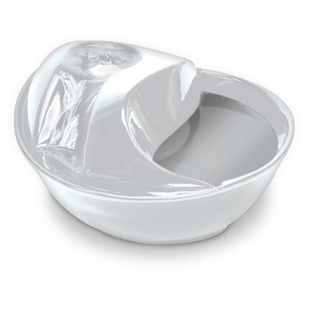 Pioneer Pet Raindrop Fountain, Pet Drinking Fountains (60 Oz., White Ceramic)