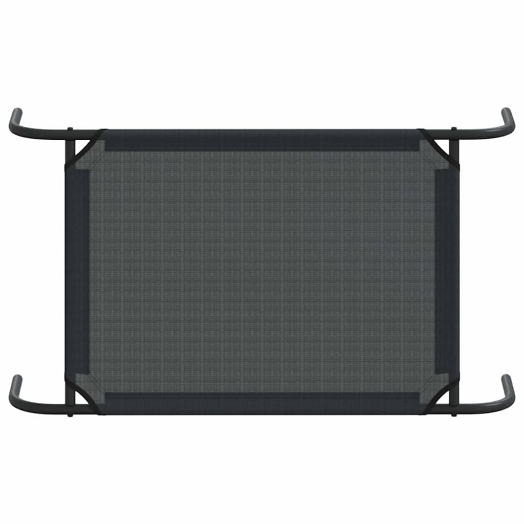 vidaXL Elevated Dog Bed Cat Pet Raised Cot Portable Indoor Outdoor Garden Yard Lawn Raised Cool Camping Basket Dog Supply Black S Textilene