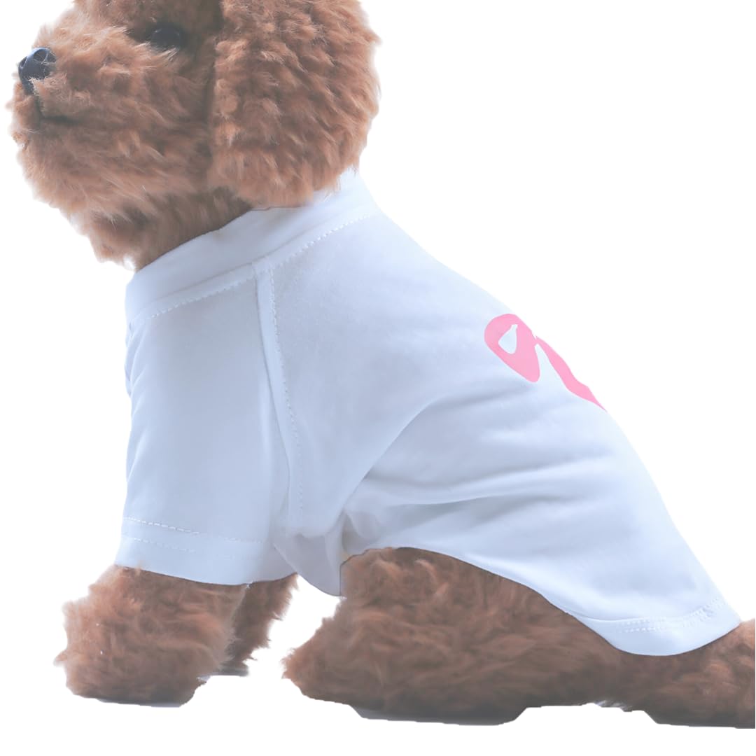 Dog T-Shirt Tee Clothes Vest Lightweight Stretchy Soft Cool Breathable Puppy (Pink Bow, Medium)