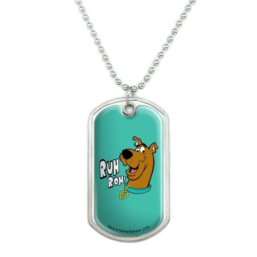 Graphics & More Scooby-Doo Ruh Roh Military Dog Tag Pendant Necklace With Chain
